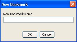 3 Enter a name for the new bookmark in the New Bookmark window that displays, then click OK.