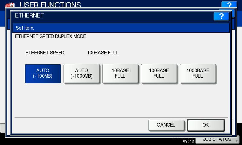 2 SETTING ITEMS (ADMIN) 2.SETTING ITEMS (ADMIN) Setting the Ethernet speed You can specify the Ethernet speed.