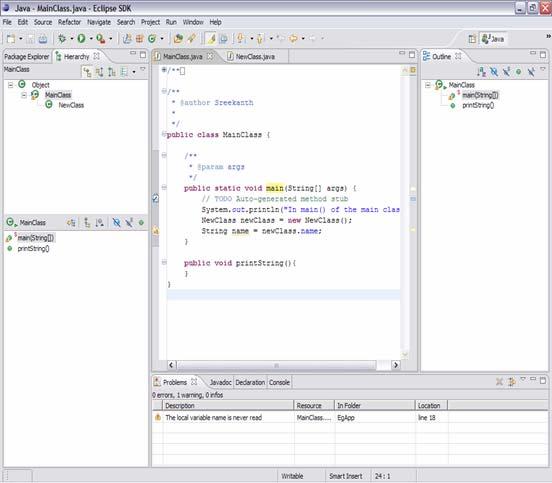 Building and Running Java Classes» Perspectives When developing Java code commonly used perspectives are: Java Perspective Designed for working with Java projects Java Browsing Perspective Designed