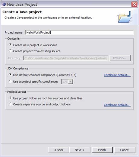 Building and Running Java Classes» New Project Wizard Specify Project Name Click Next 35