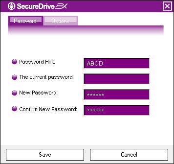 6. The Setup menu is set on password page by default. There are 4 text fields for user data input. 7.