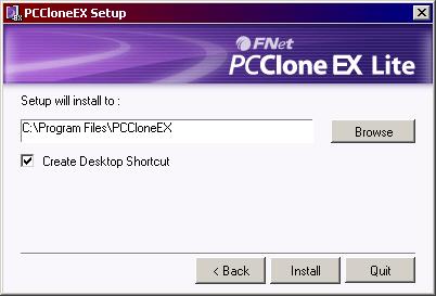 6. Please specify the installation path of PCClonEX.