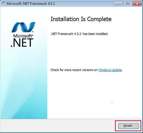 Click Finish to accomplish installation. Figure 4: Microsoft.