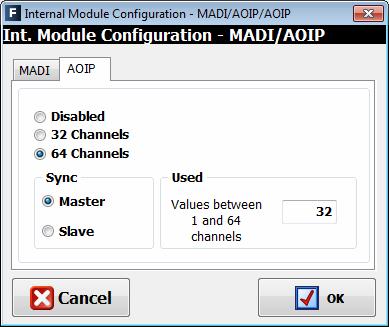 - MADI/AOIP" in the FORUM case, by clicking first "Click to [CONFIG]" and then clicking again on the "CONFIG" button that will appear.
