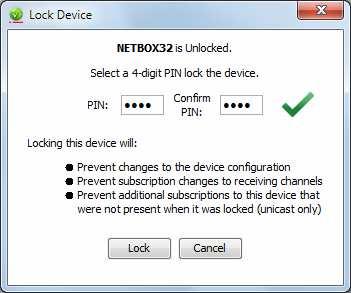 Locking a Dante device. To lock an unlocked Dante device: Using Device View: 1. Open the device in Device View (Ctrl+D, or Command+D) and click the padlock icon The Lock Device panel is displayed. 2.
