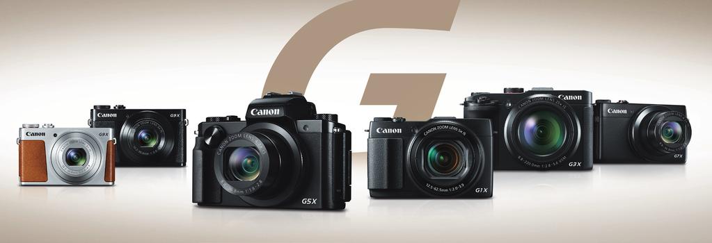 A FAMILY OF POWERFUL CAMERAS WITH A CHOICE FOR EVERYONE The Canon PowerShot G-Series line-up of cameras packs powerful features and impressive picture quality into advanced, easy-to-use compact