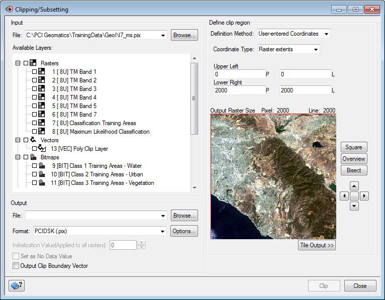 Reprojecting Data 1. From the GEO Data folder, open irvine.pix and select it in the Maps tree. This is the file to be reprojected. 2. From the Tools menu, select Reprojection.