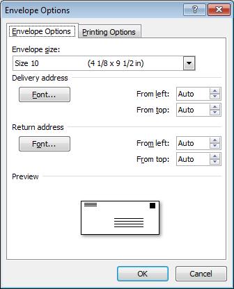 1. Under Select document type, click the radio button next to Envelopes The open document becomes the main document for your envelopes. 2. Click Next: Starting document at the bottom of the task pane.