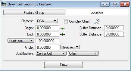 Chapter 4 PAVEMENT MARKING TOOLS - Draw Cell Group by Feature DRAW CELL GROUP BY FEATURE The Draw Cell Group by Feature tool can be used for placing Pavement Messages and Arrows, RPM s or any other