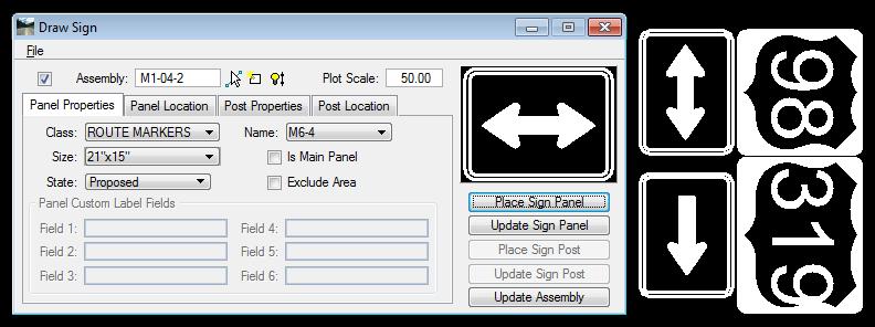 Chapter 5 SIGNAGE TOOLS - Panel Properties Tab Panel Properties 34. While still on the Panel Properties tab, Set the Name to M6-4. 35. Size is 21 x15. 36. Toggle Off Is Main Panel.
