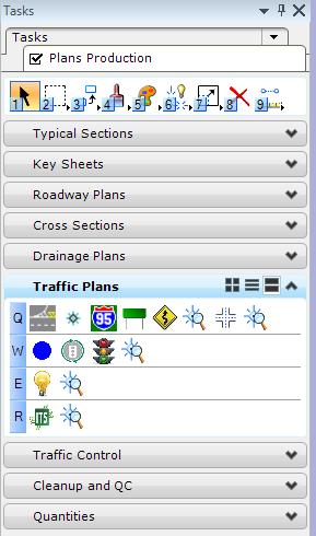 Chapter 1 SIGNING AND PAVEMENT PLANS - Task Navigation TASK NAVIGATION WORKFLOWS: PLANS PRODUCTION > TRAFFIC PLANS During this intermediary transition to the Task Navigation Menu system, the