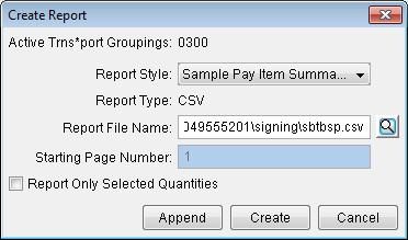 QUANTITIES AND REPORTS - Quantity Manager Chapter 6 5. Click Open. 6. On the Create Report dialog, click Create.