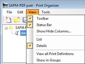 PRINTING TOOLS - Printing in MicroStation From the Print Organizer Chapter 8 VIEW MENU The View menu contains options for Toggling on/off the Toolbar, Toggling on/off the Status Bar, Show/Hide