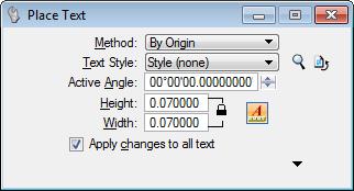 dgn in the Class Work model, set the active level to TextLabel. 2. From the MicroStation Task Navigator s Main Classic Task, select the Place Text tool.