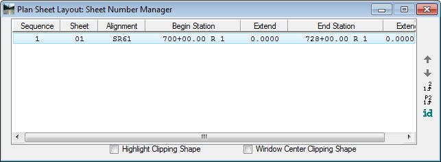 PAVEMENT MARKING TOOLS - Sheet Layout and Clipping with GEOPAK Chapter 4 SHEET NUMBER MANAGER Sheet Number Manager provides a method for applying sheet and sequence numbers to the clip borders.