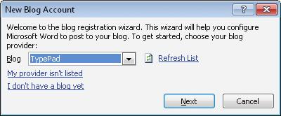 Learning Microsoft Office 2010 Word Chapter 4 53 Try It! Registering a Blog Server 3 You must have a blog account already in order to perform these steps.