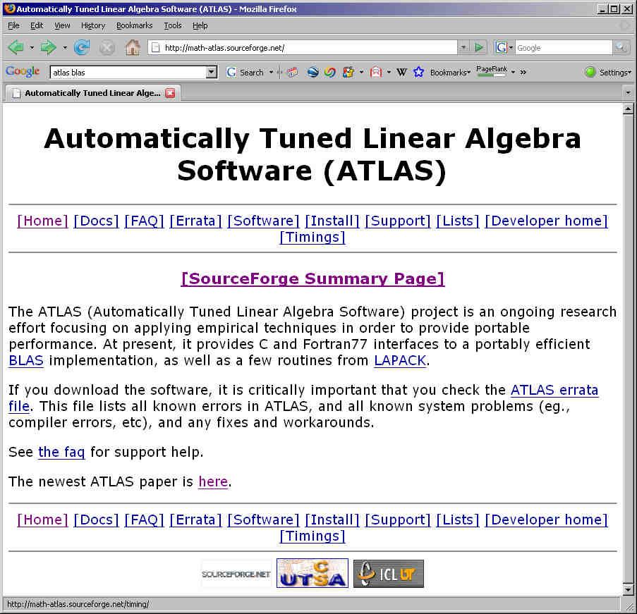 Atlas www.math-atlas.sourceforge.net. Open source implementaion of BLAS and a few LAPACK routines.