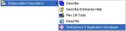 Disconnecting from Describe Enterprise On the Tools menu, click Disconnect from Describe. WebSphere disconnects from Describe Enterprise, and removes the toolbar and all related panes.