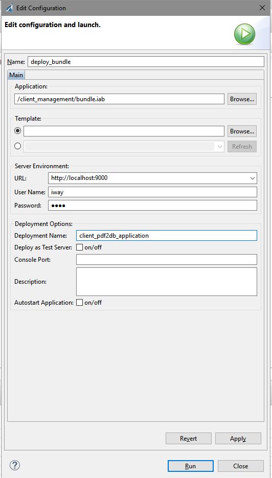 Note: The first time you deploy your application, you are prompted to provide values for the deployment properties.