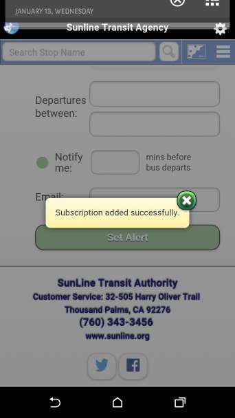 Set Rider Alerts: Mobile Your alert has been created.