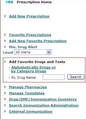 Fill in the drug name that you want to search and click Search.