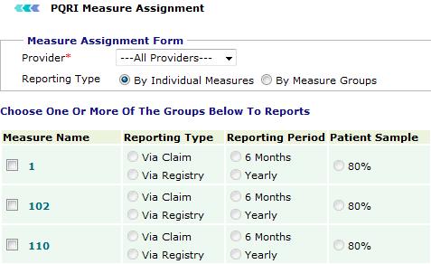 Measures/PQRS Measures/PQRS From the Measures/PQRS section, you can: Measure Assignment Generate Automated Measure Calculation Report Generate Quality Measure XML Generate Quality Measure Report