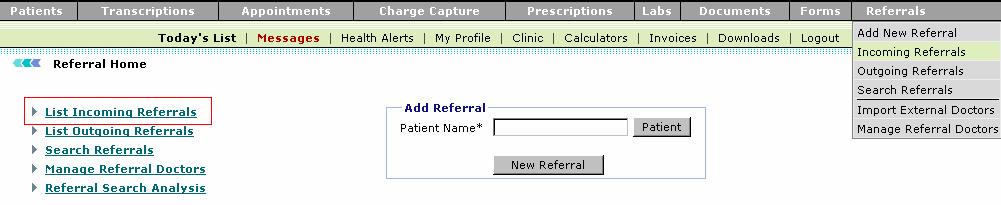 Referrals Referral Management The Referral Management module of OmniMD streamlines the process of communication between multiple physicians.