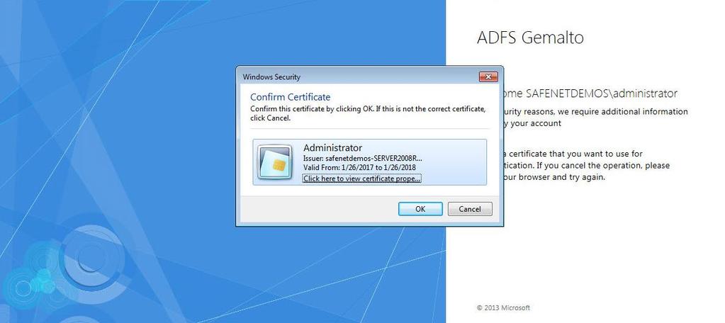 2. The administrator enters AD credentials and clicks Sign in. 3.
