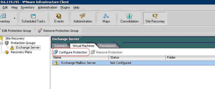 Figure 8 Configure protection Best practice: - Ensure that no Replication Manager replicas of the protection site are mounted when you create a protection group.