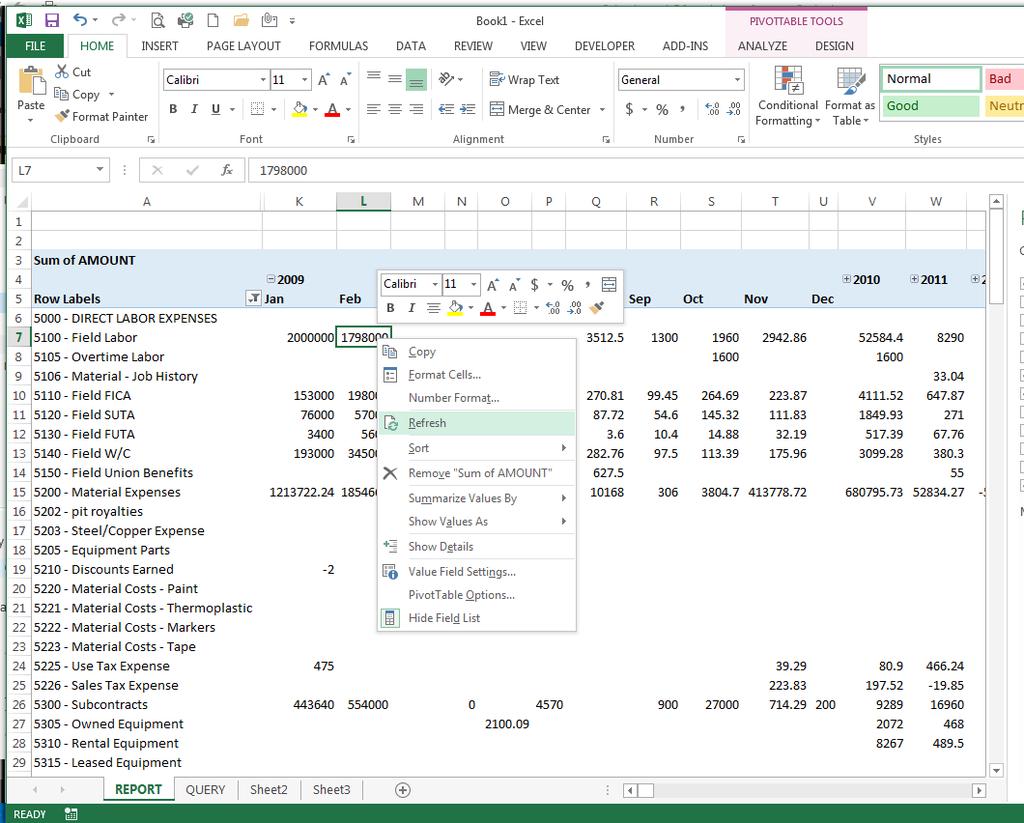 Access the Pivot Table, RIGHT click on a cell within the pivot table and select REFRESH to pull in the new field.