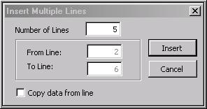 Add Journal Lines Add More than One Line at a Time: In Lines section of your journal sheet, click button to open Insert Multiple Lines