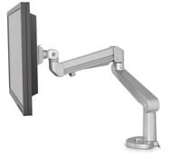 The 22 ½" arm not only extends reach, but easily folds back when not in use. The monitor tilts +25 /-90 forward and back, and rotates 90 landscape to portrait.