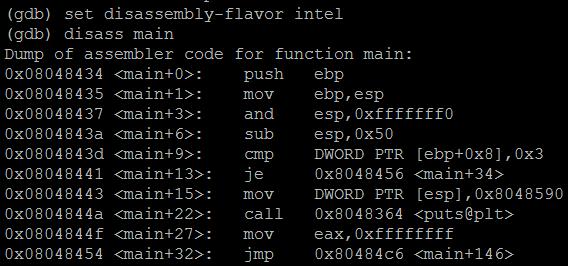 Command set disassembly-flavor intel disas [function_name]