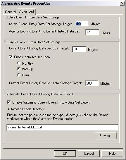 September 2014 Page 3 Configure the Event Chronicle database to define how much historical data to keep on-line by size or by time.