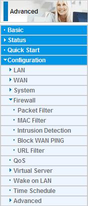 Firewall Security and Policy (General Settings): Inbound direction of Packet Filter rules prevent unauthorized computers or applications accessing your local network from the Internet.