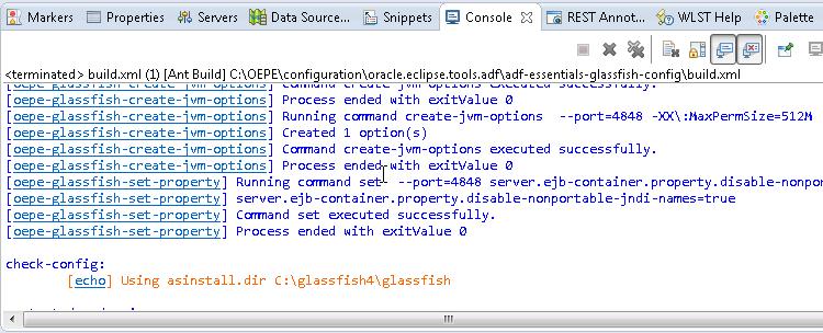 Figure 2 20 Importing ADF Essentials Console Check that the GlassFish server is not stopped in the server pane.