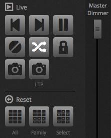 mydmx 3.0 / Quick Start The Reset buttons manage resetting live edits.