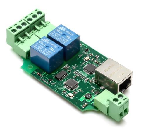 BrickElectric Ethernet Relay BEM104 Excellent network building block Features WEB control Modbus-TCP Auto ping and programmable reboot Hardware Reset 5-24 VDC power supply EasyBus - simple solution