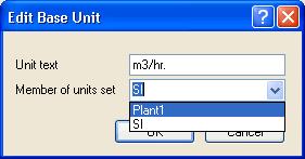 form. The dialog box for creating new units Type in the name of the unit desired Choose the newly created Plant1 from drop-down box. 4.