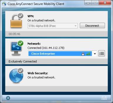 Agents AnyConnect 3.1 Unified access interface for 802.