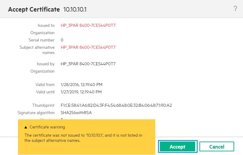 Figure 13: Certificate details 5. Review the details and click Accept. NOTE: An error or a warning box appears if there are any issues related to the certificate. Address the issues, if any. 6.