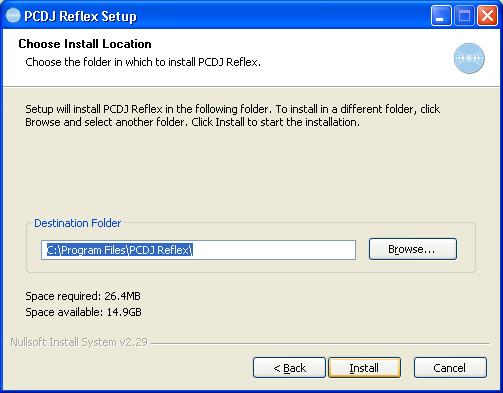 5. Install Location: It is highly recommend that you install Reflex to the default location for
