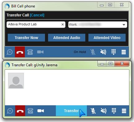 The original call will be placed on hold; to transfer the incoming call to the desired called party click Transfer on the second call The call will disconnect and