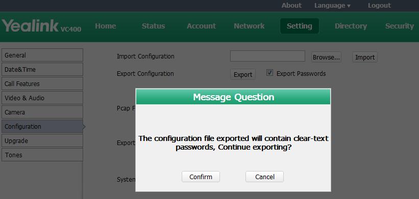 Click on Setting->Configuration. 2. Click Browse to locate a configuration file from your local system. 3. Click Import to import the configuration file.