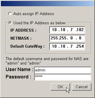 6. You may select Auto assign IP Address, which allows the PNMD to assign IP addresses for the device, or select Use the IP Address as below, fill in IP address for this device.