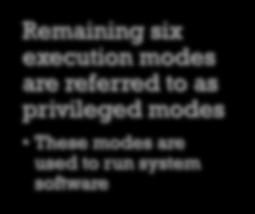 modes are referred to as privileged modes These modes