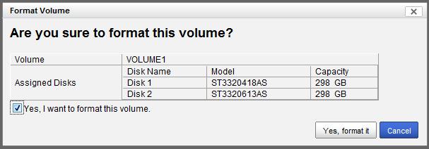 Check the Yes, I want to format this volume box, and click the Yes, format it button. 7.
