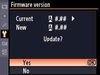 Follow the same steps to update B firmware. 7 The update will begin. Follow the on-screen instruction during the update.