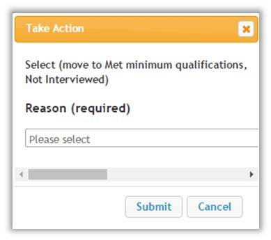 How to move an individual applicant in the workflow: In your job posting, open the Applicants tab and click on the
