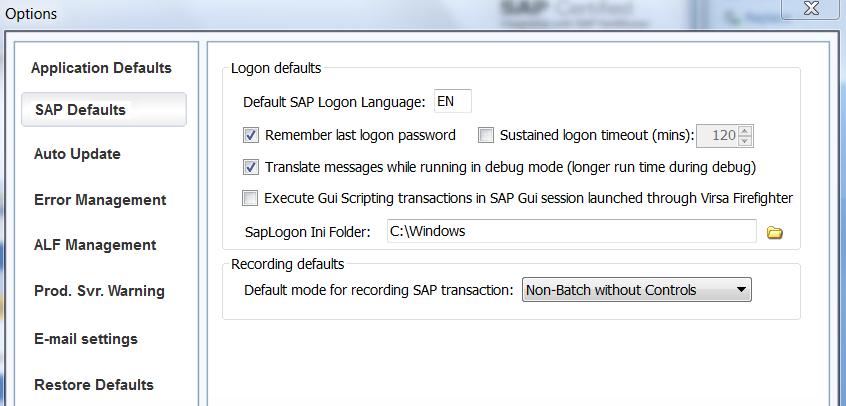 User settings SAP Defaults Select Tools -> Options -> SAP Defaults Having this option checked TRANSACTION RUNNER remembers the last